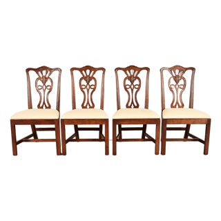 Henredon Georgian Carved Mahogany Dining Chairs, Set of Four For Sale