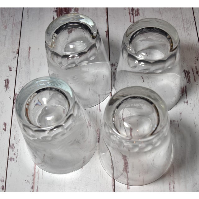 Mid 20th Century American Etched Animal Queen Lace Crystal Double Old Fashioned Glasses - Set of 4 For Sale - Image 11 of 15