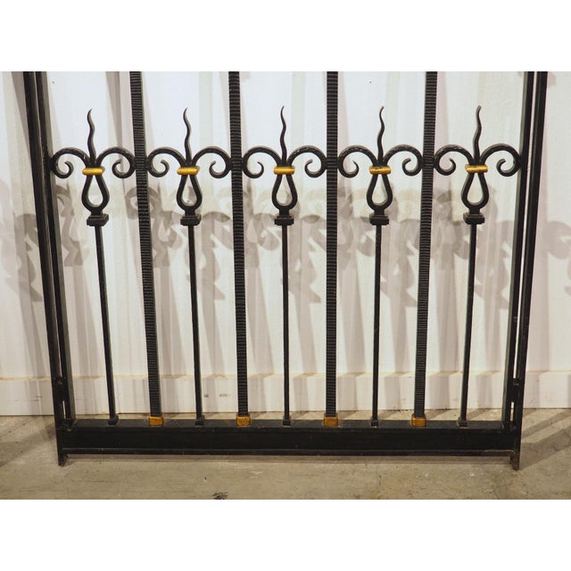 French Antique French Wrought Iron Entryway Surround With Gilded Lyre Decor, C. 1920s For Sale - Image 3 of 18