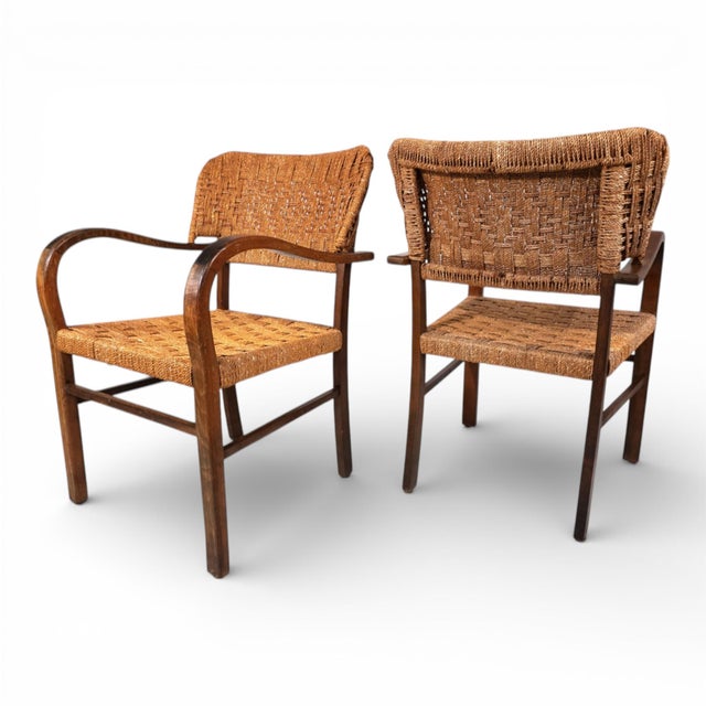 Tan Bauhaus Rope-Weave Chairs from Erich Dieckmann, 1930s, Set of 2 For Sale - Image 8 of 18