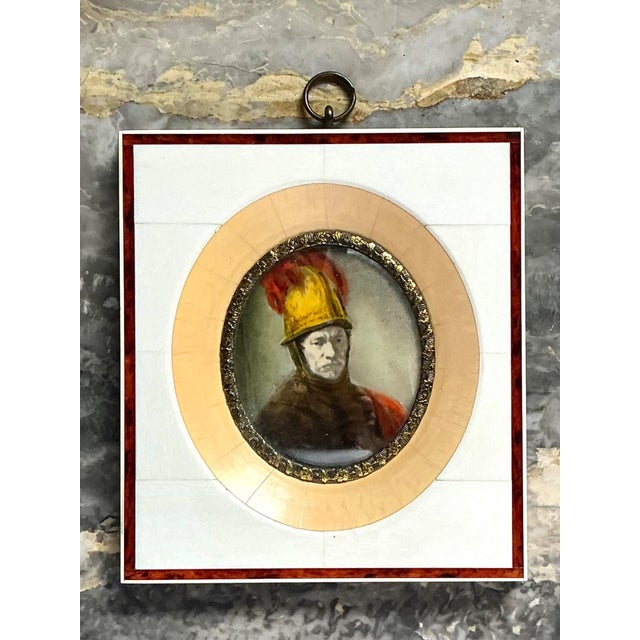 Vintage Hand-Painted Portrait Miniature For Sale - Image 17 of 17