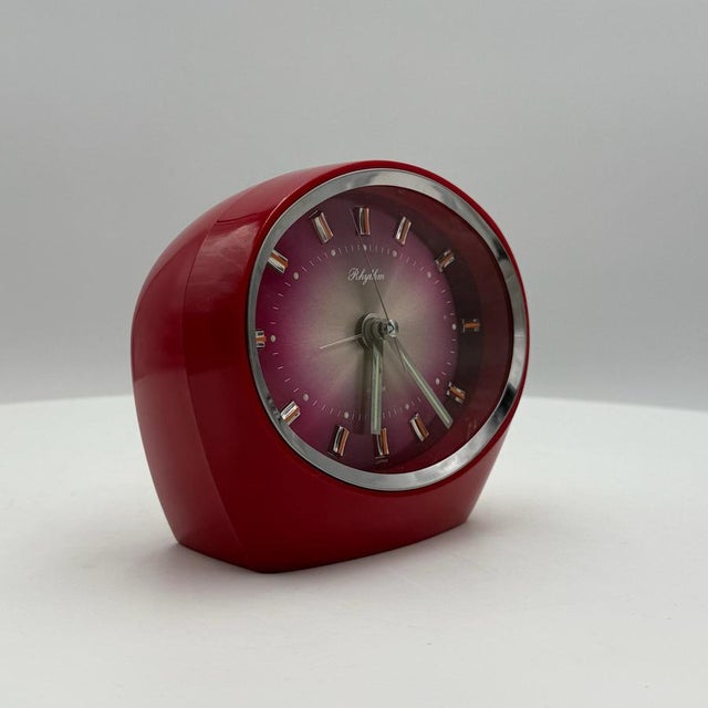 Red Alarm Clock by Rhythm, Japan, 1960s For Sale - Image 9 of 11
