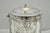 Antique Victorian Silver Plated Etched Footed Hinged Biscuit Barrel Jar on Stand For Sale - Image 12 of 18