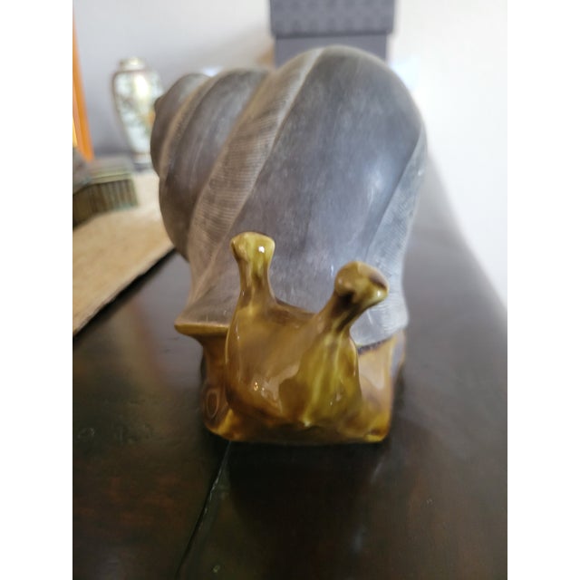 Mid 20th Century Mid 20th Century Signed Anthony Freeman McFarlin Ceramic Snail Sculpture For Sale - Image 5 of 11