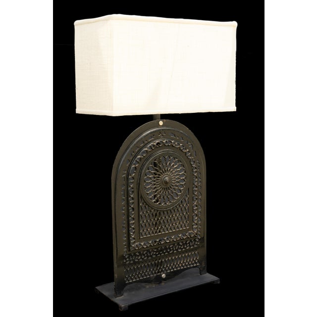 Antique Fireplace Gate Lamp For Sale - Image 4 of 5