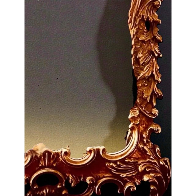 1960s Rococo Revival Gilded Carved Wood Mirror Midcentury Very Large For Sale - Image 6 of 6