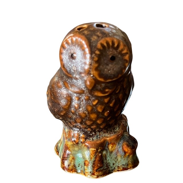 1970s Vintage Ceramic Owl and Squirrel Salt & Pepper Shakers, Set of 4 For Sale - Image 5 of 16