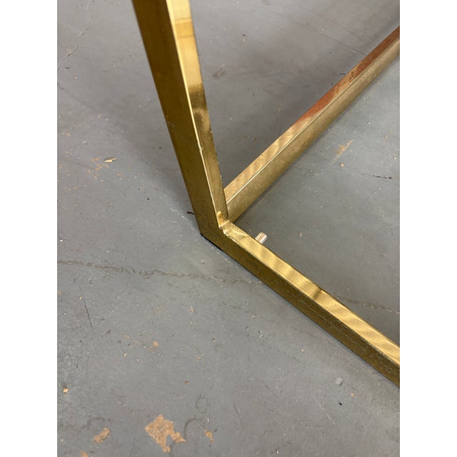 Hollywood Regency Brass Vanity / Desk in the Milo Baughman Style. Circa 1970s For Sale - Image 11 of 18