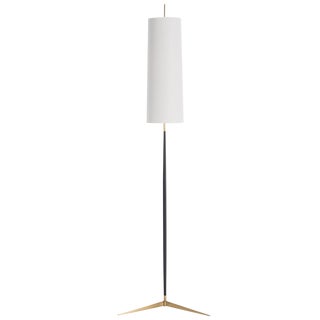 Arteriors Modern Bronze and Brass Floor Lamp with Cylinder Shade For Sale