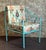 Pair of Wrought Iron Turquoise Lounge Chairs with Outdoor Geometrical Fabric For Sale - Image 12 of 18