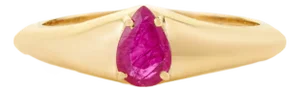 14k Yellow Gold Prong Set Natural Ruby Ring Size 4 by VRJewels