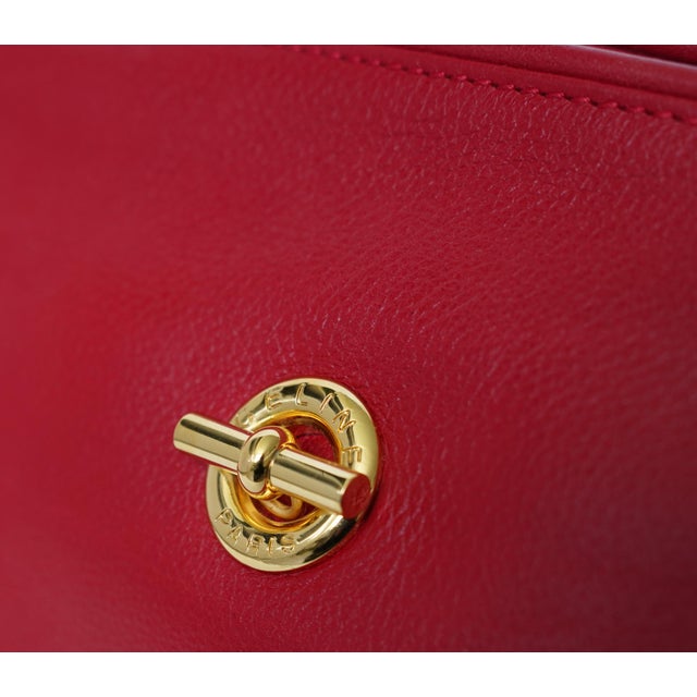 Vintage Celine Red Leather Vanity Case / Cosmetic Clutch With Gold Hardware For Sale In Miami - Image 6 of 14
