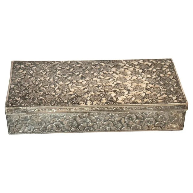 French Silver-Tone Metal Jewelry Box, 1970s For Sale - Image 13 of 13