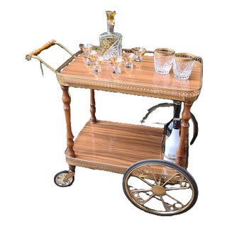 Hollywood Regency-Style Mobile Bar Cart, 1970s For Sale