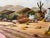 80's Vintage C. Castro Impressionist Desert Landscape Oil on Canvas Painting For Sale - Image 10 of 12