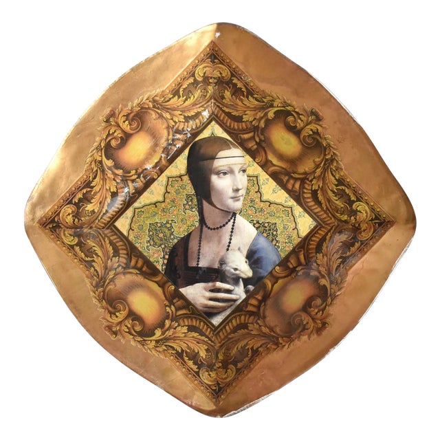 Leonardo Da Vinci "Lady With an Ermine" Decoupate Plate For Sale