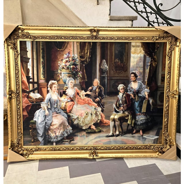 Bring the elegance of an aristocratic European salon into your home with this French Rococo-style decorative print,...