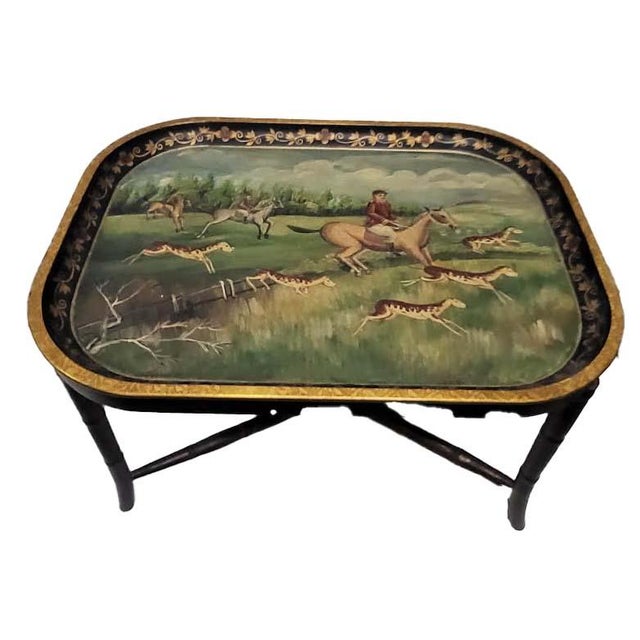 Charming Antique Faux Bamboo Folding Side Table / Plant Stand. Transport your home to the British countryside with this...