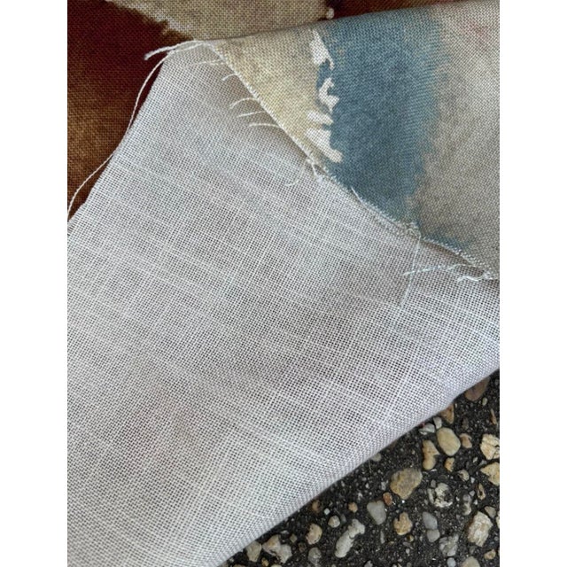 Textile Harlequin Flores Fabric 28 Yard Bolt in Rust/Ruby/Nordic Blue Linen / Viscose Blend Made in the Uk For Sale - Image 7 of 9