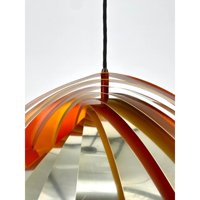 Red Pendant Lamp by Louis Weisdorf for Studio Lyfa, 1960s For Sale - Image 8 of 15