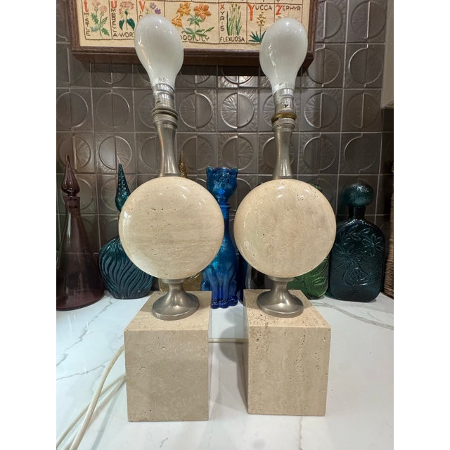 Vintage Philippe Barbier Sculptural Lamps - a Pair For Sale - Image 9 of 12