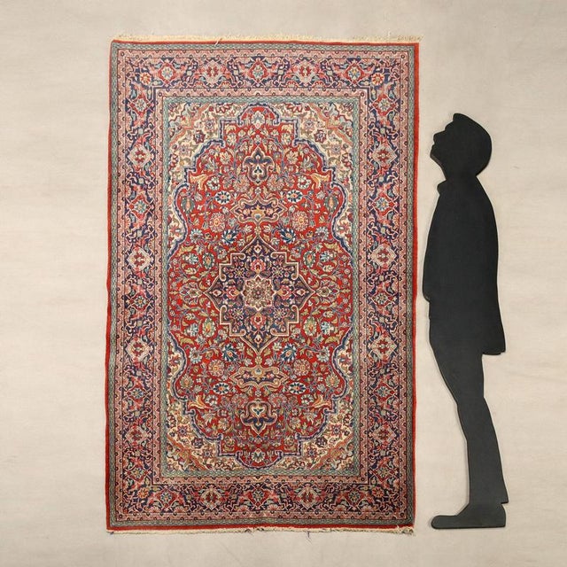 Keshan rug in cotton and wool, fine knot and hand-made. This piece is attributed to the mentioned designer/maker. It has...