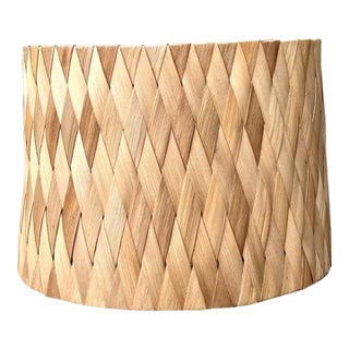 Vintage Woven Rattan Lampshade For Sale
