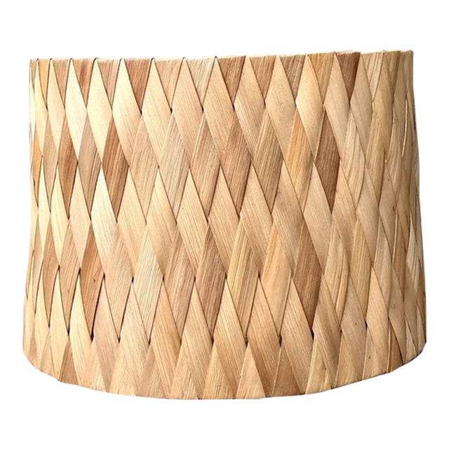 Vintage Woven Rattan Lampshade For Sale