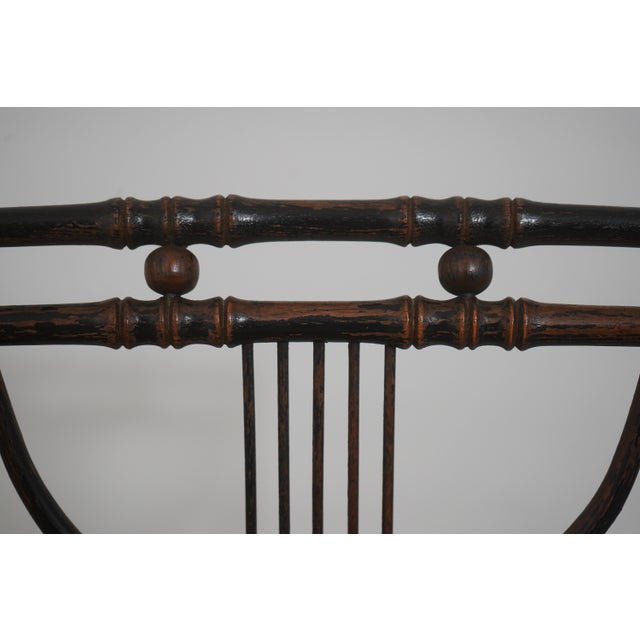 Pair of Antique Rush Seat Bamboo Sussex Type Chairs For Sale In Philadelphia - Image 6 of 18