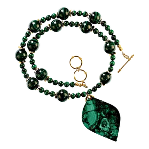 AJD Marvelous Malachite Necklace & Freeform Pendant