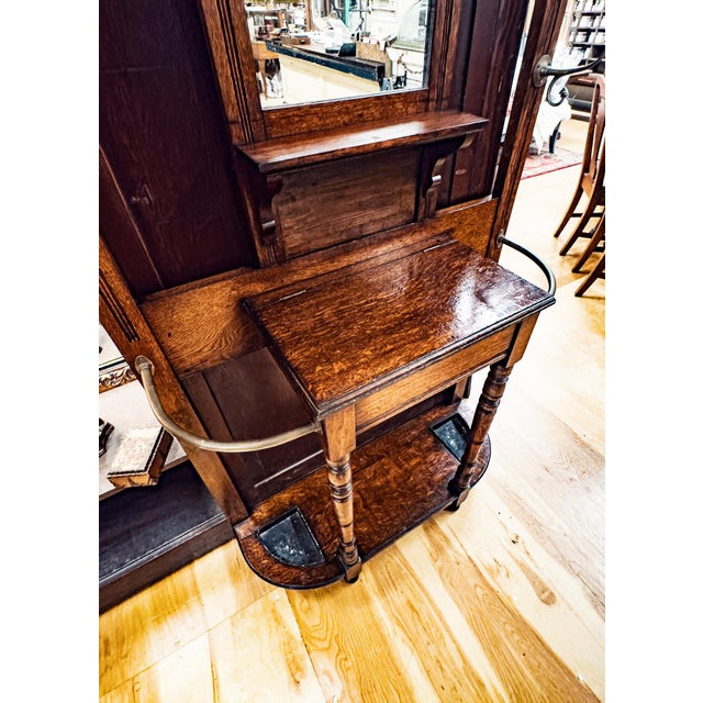 Early 20th Century Edwardian Walnut Hall Tree For Sale - Image 13 of 17