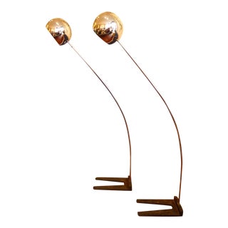 Mid Century Modern Chrome, Arc, Eyeball Floor Lamps - A Pair For Sale