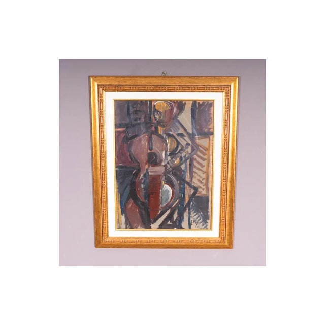 Modern Abstract Still Life, Oil on Canvas, Framed For Sale - Image 3 of 3