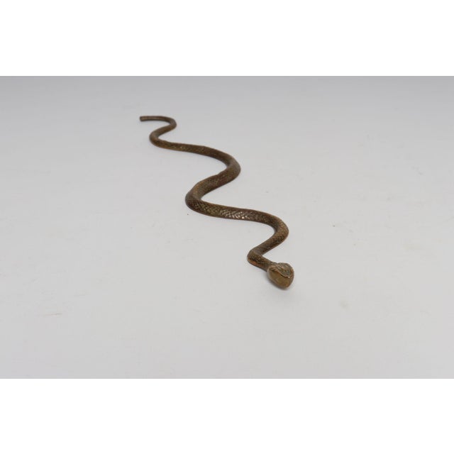 Art Deco Hammered Cast Brass Snake Form Serpentine Sculpture For Sale In New York - Image 6 of 14