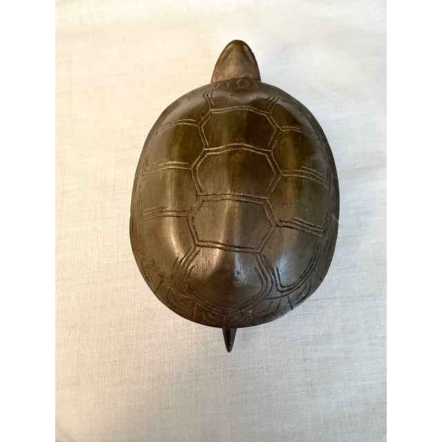 Chinese Brown Metal Turtle With Open Shell For Sale - Image 4 of 5
