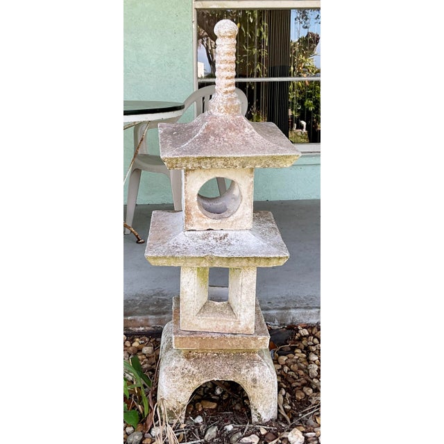 Cast Stone Garden Pagodas a Pair For Sale - Image 11 of 11