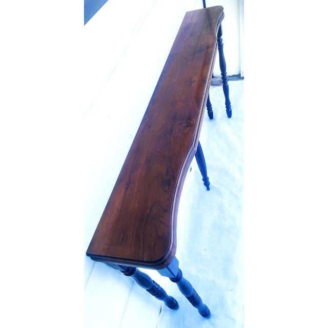 Long Antique Black and Walnut Console Table, Western Europe, Late 19th Century For Sale - Image 9 of 18