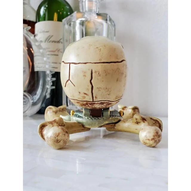 Cream Skull & Crossbones Jolly Roger Desk Clock by Corum For Sale - Image 8 of 11