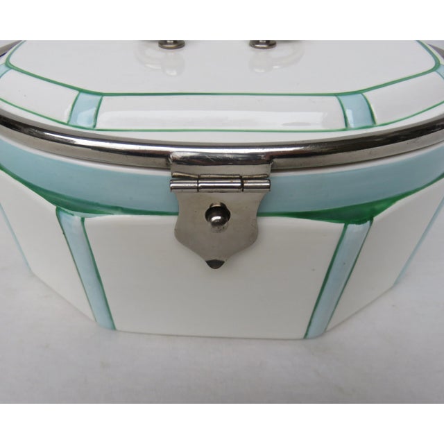 Vintage Art Deco Ceramic Pastry Box For Sale - Image 9 of 18