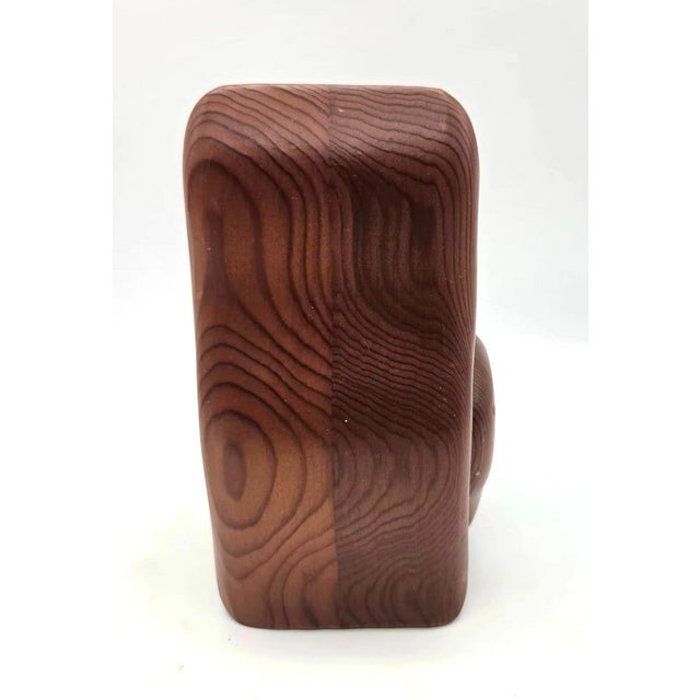 Mid-Century Modern 1970s Fred & Marilyn Buss Handcrafted Redwood Owl Figurine Stash Box For Sale - Image 3 of 12