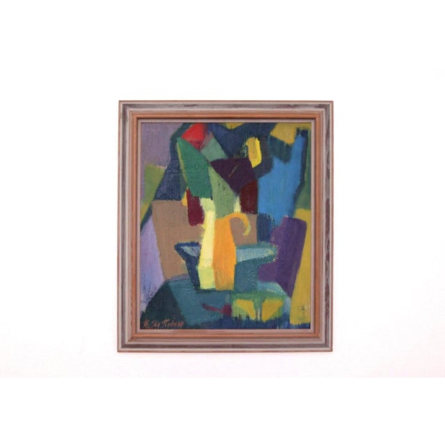 Stig Ryberg, Kubism Still Life, 1960s, Oil on Panel, Framed For Sale - Image 17 of 17