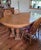 Vintage Thomasville Solid Oak Pedestal Dining Set - Complete 7-Pc Set W/ Leaves & Chairs For Sale - Image 11 of 13