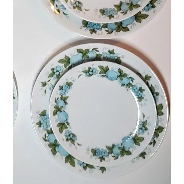 Mid-Century Modern Mid Century Teal Pear China - Set of 8 For Sale - Image 3 of 6