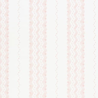 Sample - Schumacher Nauset Stripe Wallpaper in Blush For Sale