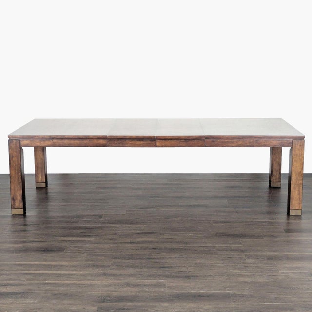 Bassett 9-Piece Wooden Extendable Dining Set With Cushioned Chairs For Sale In San Francisco - Image 6 of 18