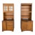 1990s Pair of Cottage Style Oak Hutch Cabinets With Glass Doors For Sale
