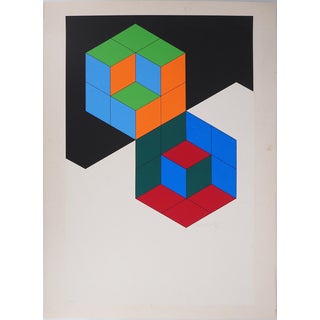 Victor Vasarely, Composition cinétique Bi Hexa, Screen Print For Sale