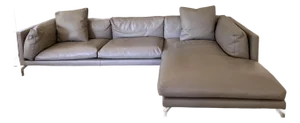 Design Within Reach Como 128.5” Sectional Sofa in Kalahari Grey Leather