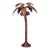 Vintage Rattan Palm Tree Floor Lamp With Three Coconut Lights For Sale
