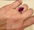 5 Carat Pear Treated Ruby & 0.25 ct Diamond Ring 14 Karat White Gold Size 4.5 For Sale - Image 17 of 18